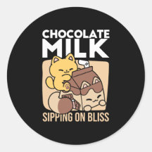 Chocolate Milk Sipping on Bliss – Kawaii Cat Food 