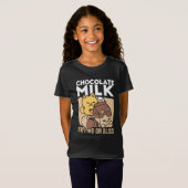 Chocolate Milk Sipping on Bliss – Kawaii Cat Food  Tシャツ (正面フル)