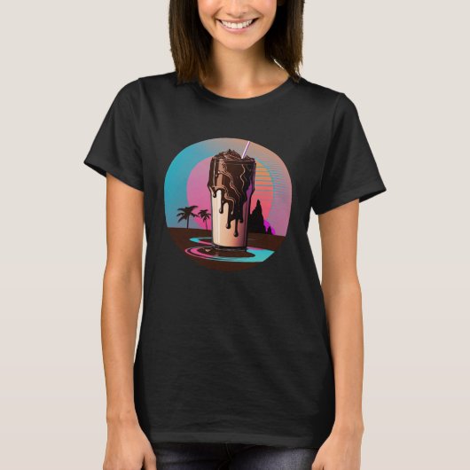 Chocolate Milk Synthwave 80s Retrowave Aesthetic Tシャツ (正面)