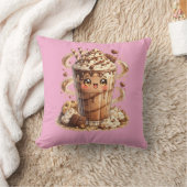 Chocolate Milkshake Kawaii Cushion Pillow クッション (ブランケット)