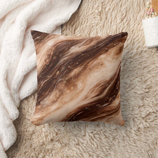 Chocolate Milkshake Marble Texture クッション (ブランケット)