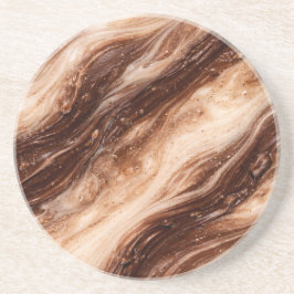 Chocolate Milkshake Marble Texture コースター