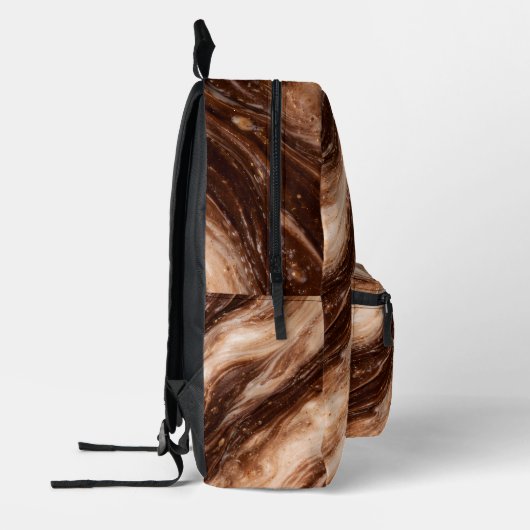 Chocolate Milkshake Marble Texture プリントバックパック (左)