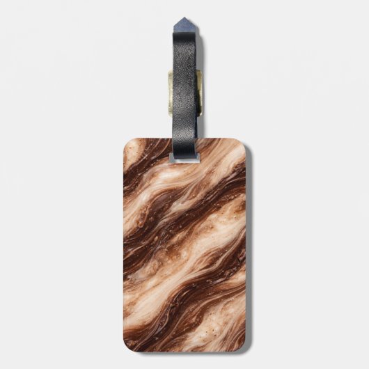 Chocolate Milkshake Marble Texture ラゲッジタグ (裏面縦)