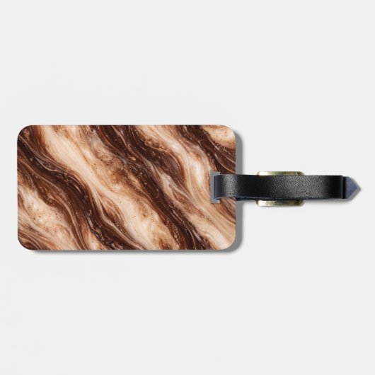 Chocolate Milkshake Marble Texture ラゲッジタグ (裏面横)