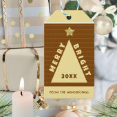 Chocolate Minimalist Christmas Tree Name ギフトタグ