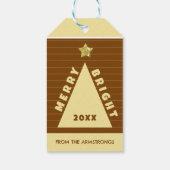 Chocolate Minimalist Christmas Tree Name ギフトタグ (裏面)