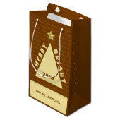 Chocolate Minimalist Christmas Tree Name スモールペーパーバッグ (正面アングル)