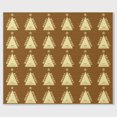Chocolate Minimalist Christmas Tree Pattern ラッピングペーパー (フラット)