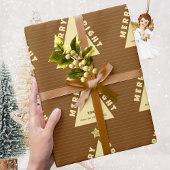 Chocolate Minimalist Christmas Tree Pattern ラッピングペーパー