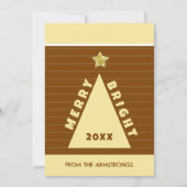 Chocolate Minimalist Geometric Christmas Tree シーズンカード (正面)