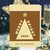 Chocolate Minimalist Geometric Christmas Tree シーズンカード