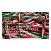 Chocolate Mint Candy Canes Holiday Festive マグネット名刺 (正面)