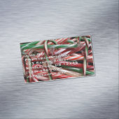 Chocolate Mint Candy Canes Holiday Festive マグネット名刺 (インサイチュ)