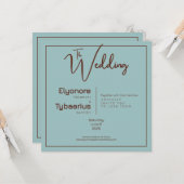 Chocolate Mood Minimal Wedding Invitation カード (正面/裏面インサイチュ)