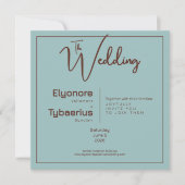 Chocolate Mood Minimal Wedding Invitation カード (正面)