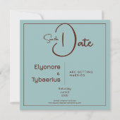 Chocolate Mood Minimal Wedding Save the Date カード (正面)