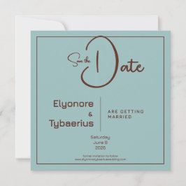 Chocolate Mood Minimal Wedding Save the Date カード