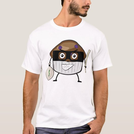 Chocolate Muffin Bandit - Funny Character  Tシャツ (正面)