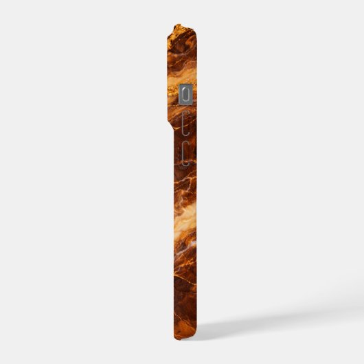 Chocolate Peanut Butter Marble with Gold Veining iPhoneケース (左側面)