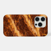 Chocolate Peanut Butter Marble with Gold Veining iPhoneケース (裏面横)