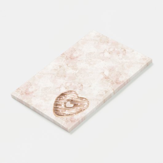 Chocolate Pink Heart Cookie ポストイット (アングル)