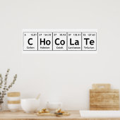 CHoCoLaTe Science Periodic Table Words Elements ポスター (キッチン)