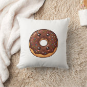 Chocolate Sprinkle Donut Kawaii Cushion Pillow クッション (ブランケット)