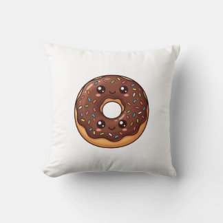 Chocolate Sprinkle Donut Kawaii Cushion Pillow クッション