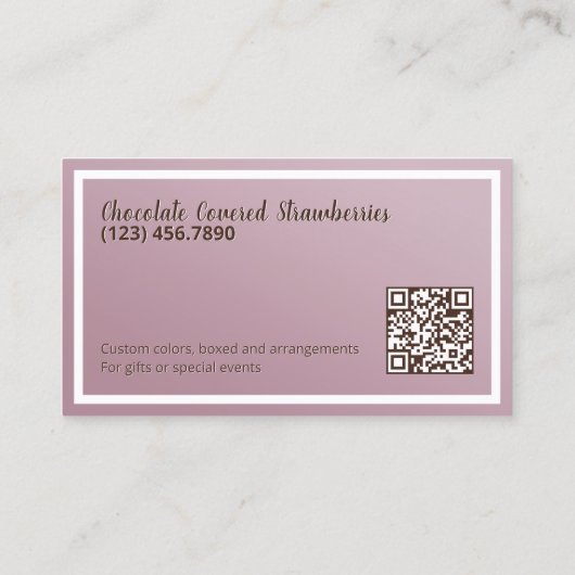Chocolate Strawberries QR 名刺 (裏面)