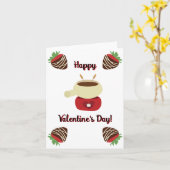 Chocolate Strawberry Fondue Valentine's Day Card カード (黄色い花)
