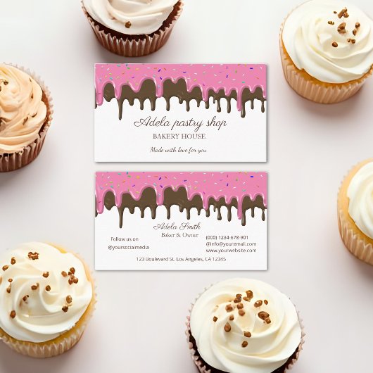 Chocolate strawberry Frosting Drip 名刺