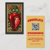 chocolate strawberry with qr code 名刺 (正面/裏面)