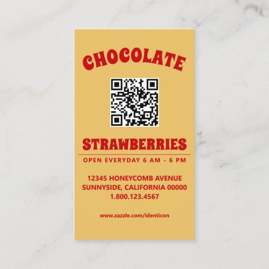 chocolate strawberry with qr code 名刺 (裏面)