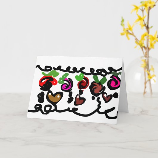 Chocolate Strawberry's valentine  カード (黄色い花)