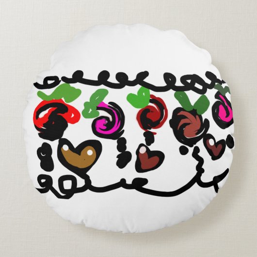 Chocolate Strawberry's valentine  ラウンドクッション (正面)
