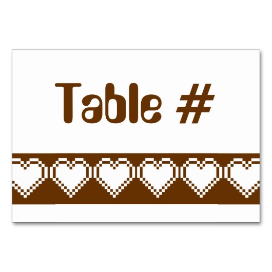 Chocolate Table Cardの8ビットハート テーブルナンバー (正面)