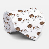 Chocolate & Tan Pied Short Hair Dachshund Pattern ネクタイ (ロール)