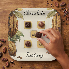 Chocolate Tasting Guide Vintage Style ペーパープレート