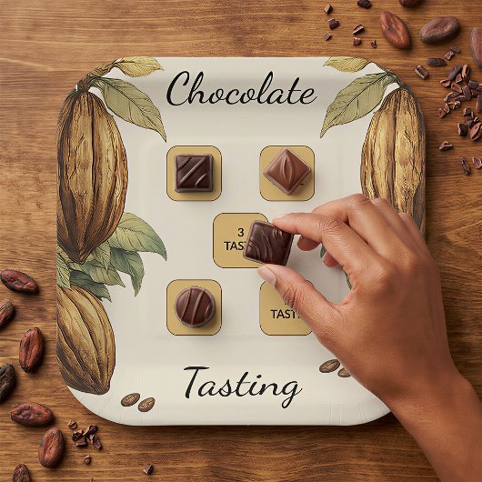 Chocolate Tasting Guide Vintage Style ペーパープレート
