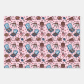 Chocolate theme cute wrapping paper sheets ラッピングペーパーシート (正面3)
