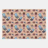 Chocolate theme cute wrapping paper sheets ラッピングペーパーシート (正面2)