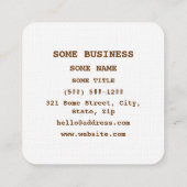 Chocolate Theobromine Molecule Chemical Formula スクエア名刺 (裏面)