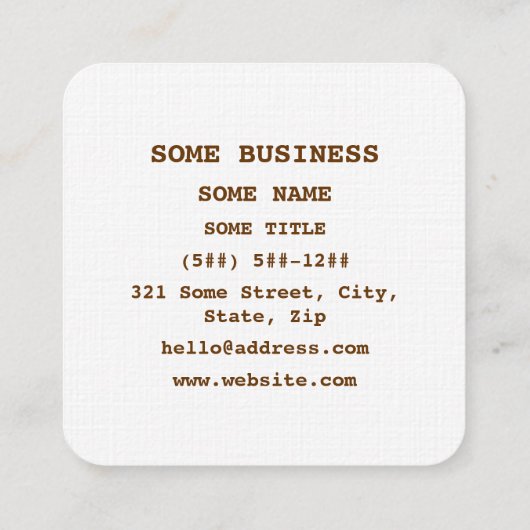 Chocolate Theobromine Molecule Chemical Formula スクエア名刺 (裏面)