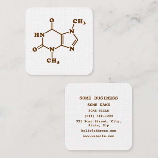 Chocolate Theobromine Molecule Chemical Formula スクエア名刺 (正面/裏面)