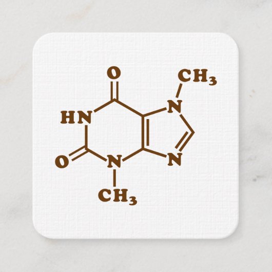 Chocolate Theobromine Molecule Chemical Formula スクエア名刺 (正面)