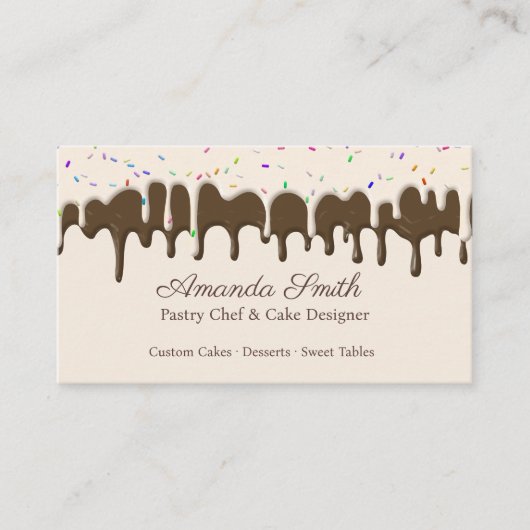 Chocolate & Vanilla Confetti Frosting Drip  名刺 (正面)
