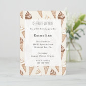 Chocolate Vanilla Ice Cream Cones Birthday 招待状 (スタンド正面)