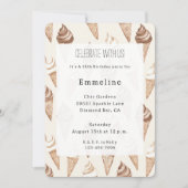 Chocolate Vanilla Ice Cream Cones Birthday 招待状 (正面)