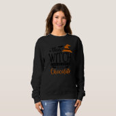 Chocolate Witch Chocoholic Ladies Halloween スウェットシャツ (正面フル)